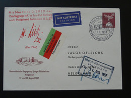 Entier Postal Stationery Vol Special Flight Hamburg Helgoland 1957 Germany 95129 - Privatumschläge - Gebraucht