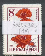 Bulgarie - Bulgarien - Bulgaria Lot 1986 Y&T N°3023 à 3025 - Michel N°3489 à 3491 (o) - Fleurs - Lot De 10 Séries - Colecciones & Series