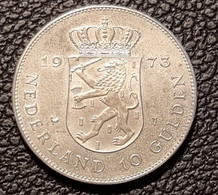 Netherlands 10 Gulden 1973 - UNC - Silver - 1980-… : Beatrix