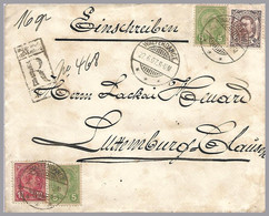 LUXEMBOURG - Schloss-Verwaltung Walferdange Cover - Adolphe & Wm IV - 30c Domestic Registered - 1906 William IV