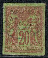 SAGE - 20c BRIQUE SUR VERT - N°42 - COLONIES GENERALES - OBLITERE - BELLES MARGES - COTE 22€. - Sage