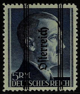 1945 5m Ultramarine Graz Overprint 16¼mm Long Perf 12½ With THICK "ch" Variety Position 23, Michel 696 II A II, Fine Min - Unclassified