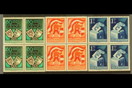 1950 Plebiscite Complete Set (Michel 952/54, SG 1212/14), Superb Never Hinged Mint BLOCKS Of 4, Very Fresh. (3 Blocks =  - Unclassified