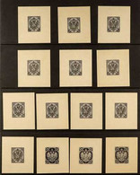 BOSNIA & HERZEGOVINA 1900-01 Arms Complete Set Of IMPERF DIE PROOFS Printed In Black On Ungummed Carton Paper, Michel 10 - Unclassified