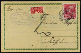 PROVISIONAL BISECT USED IN CZECHOSLOVAKIA 1919 (9 Jan) Business Postcard Addressed To Prag, Bearing 1908-16 10h Stamp Ti - Unclassified