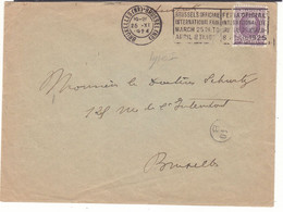 Belgique - Lettre De 1924 - Oblit Bruxelles - Cachet Du Facteur - Cartas