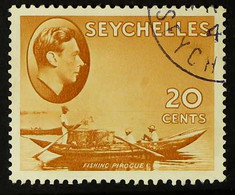 1938-49 20c Brown-ochre, Chalky Paper, HANDKERCHIEF FLAW, SG 140ab, Very Fine Used. For More Images, Please Visit Http:/ - Seychelles (...-1976)