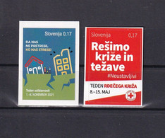 SLOVENIA 2021,COMPLETE,RED CROSS,RED CROSS WEEK,SURCHARGE,Let's Solve Our Problems,ADITIONAL STAMPS,ADHESIV,MNH - Eslovenia