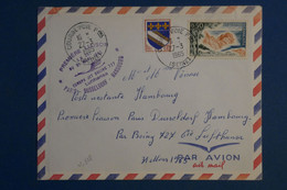 A0 8 FRANCE  BELLE LETTRE   1965  +++PREMIER VOL BOEING  LUFTHANSA PARIS HAMBOURG  +AFFRANCH.  PLAISANT   + - Covers & Documents