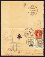1908 Carte-Lettre 10c Aus Paris Nach Mett, Bern Mit Schweizer Nachportomarken 10 Und 20 Rp. Gestempelt Mett. - Covers & Documents
