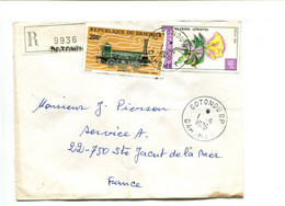 DAHOMEY Parako 1973 - Affranchissement Sur Lettre Recommandée - Train / Fleurs - Benin – Dahomey (1960-...)