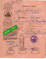 VP19.097 - MILITARIA - BISCHHEIM X PARIS 1919 -  Permission Du Front - Soldat  ROUGE - PULLON Groupe Mobile De Remonté - Documenti