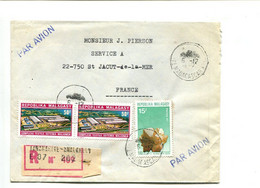 MADAGASCAR 1972 - Affranchissement Sur Lettre Recommandée - Textile / Minéraux - Madagaskar (1960-...)