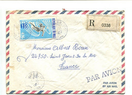 MALI 1977 - Affranchissement Seul Sur Lettre Recommandée - Sport / J.O. Innsbruck'76 / Ski - Mali (1959-...)