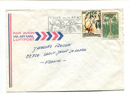 République Centrafricaine 1972 - Affranchissement Sur Lettre Par Avion - Fleur / Forêt - Zentralafrik. Republik