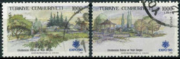 Turkey 1990 Mi 2878-2879 O, Turkish Gardens, EXPO - Usati