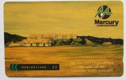 Mercury  49MERONEA 1994 Open Championship AHSA Course, Turnberry Hotel SCOTLAND ( With Folder) - Mercury Communications & Paytelco