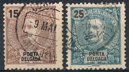 Ponta Delgada, 1897, # 16, 18, Used - Ponta Delgada