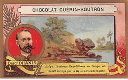 Chromos.AM15796.6x9 Cm Environ.Guérin-Boutron.Chocolat.Explorateurs.Baron Dhanis.Belge.Congo - Guerin Boutron