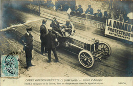 Coupe GORDON BENNETT 5 Juillet 1905 * Carte Photo * Circuit Automobile * Pilote THERY Et Sa Voiture De Course - Andere & Zonder Classificatie