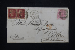 ROYAUME UNI - Lettre De Londres Pour La France En 1873 Avec Victoria 1p. En Paire + 3p.  - L 114405 - Covers & Documents