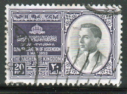 Jordan 1953 Single 20 Fils Definitive Stamp Showing The Enthronement Of King Hussein. - Jordanien