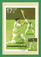 Großbritannien 1980  Mi.Nr. 853 , Sport / Cricket - Maximum Card - First Day 10 OCTOBER 1980 - Maximumkarten (MC)