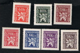 CECOSLOVACCHIA (CZECHOSLOVAKIA) -  SG O490.497  - 1947 OFFICIAL STAMPS: LION  - UNUSED* - Dienstzegels