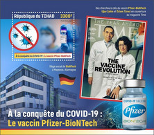 TCHAD 2021 Pfizer-BioNTech Vaccine Covid 19 Coronavirus , Mask, Vaccine, Family ,Pandamic , Virus Mint MNH (**) - Tschad (1960-...)