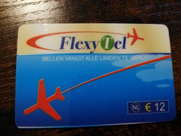 NETHERLANDS    Flexy Tel /airplane      € 12,-  - TELECOM  PREPAID   ** 6883 ** - GSM-Kaarten, Bijvulling & Vooraf Betaalde