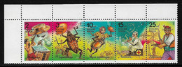 RUSSIA - 1993 - SERIE DI 5 VALORI NUOVI S.T.L IN STRISCiA. -PERSONAGGI LIBRI PER BAMBINI- IN OTTIME CONDIZIONI. - Unused Stamps