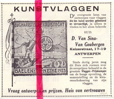 Antwerpen Pub Reclame Kunstvlaggen Van Sina - Van Goubergen - Balen - Orig. Knipsel Coupure Tijdschrift Magazine - 1925 - Advertising