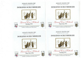 LOT 4 - AUTOCOLLANT Etiquette Vin Alsace DOMAINES SCHLUMBERGER GUEBWILLER Riesling PINOT Gris GD CRU KITTERLE 1995-97-98 - Riesling