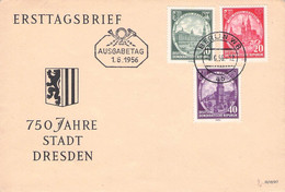 DDR - FDC 1956 DRESDEN Mi #524-526 / ZO27 - Sonstige & Ohne Zuordnung