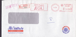 Denmark TH. ERRITZØE International Spedition Registered Einschreiben Label KASTRUP ATM (P.B. 113) 1980 Meter Cover - Macchine Per Obliterare (EMA)