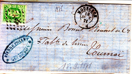 N ° 30/  L  de MOUSCRON / 18,9,1871-> Tournai - 1869-1883 Léopold II
