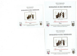 LOT 3 - AUTOCOLLANT Etiquette Vin Alsace DOMAINES SCHLUMBERGER GUEBWILLER Gewurztraminer FLEUR 13.5 % - 13% - Gewurztraminer