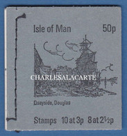 ISLE OF MAN 1973 STITCHED BOOKLET  50p. QUAYSIDE  PALE BLUISH PURPLE (LAVENDER) COVER   UPRIGHT PANES S.G. SB 4 U.M. - Isle Of Man