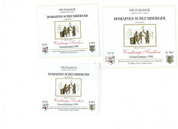 LOT 3 - AUTOCOLLANT Etiquette Vin Alsace DOMAINES SCHLUMBERGER GUEBWILLER Gewurztraminer Vendange Tardive 1998-99 - Gewürztraminer