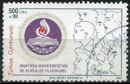 Turkey 1992 Mi 2946 O, Turkish Supreme Court | Book | Emblem | People | Star And Crescent - Usati