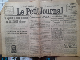 WWI Quotidien Le Petit Journal 13 Juillet 1916 Front De La Somme Assaut Continue A Verdun - Le Petit Parisien