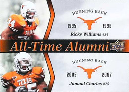 ► JAMAAL CHARLES  &  RICKY WILLIAMS -  University Of Texas Football - 2011 Upper Deck - 2000-Nu