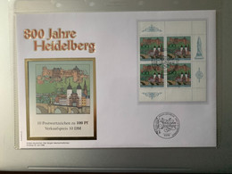 E28 - Allemagne Bloc De 4 Carnet 800 Jahre Heidelberg 18.07.1996 FDC Grand Format - Booklets