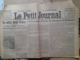 WWI Quotidien Le Petit Journal 12 Juillet 1916 Bataille De La Somme Peronne Le Sous Marin De Baltimore - Le Petit Parisien