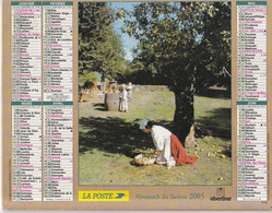 Almanach Du Facteur, Calendrier De La Poste, 2005 : COTE D'OR: Moisson Avec Batteuse, Ramassage Des Pommes - Grand Format : 2001-...