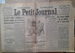 WWI Quotidien Le Petit Journal 20 Juillet 1916 Bataille De La Somme Canonnade A Verdun - Le Petit Parisien