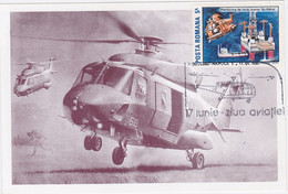 TRANSPORT, HELICOPTER, AVIATION DAY, CM, MAXICARD, CARTES MAXIMUM, 1990, ROMANIA - Hélicoptères