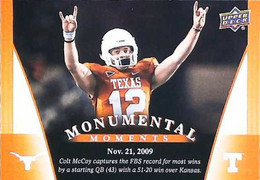 ► Monumental Momemts (2009)  University Of Texas Football - 2011 Upper Deck - 2000-Aujourd'hui