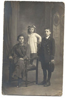CARTE PHOTO 1918 - Marcel - Fernande - Lucienne - Genealogía