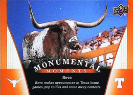► Monumental Momemts (BEVO) Longhorn Steer -  University Of Texas Football - 2011 Upper Deck - 2000-Hoy